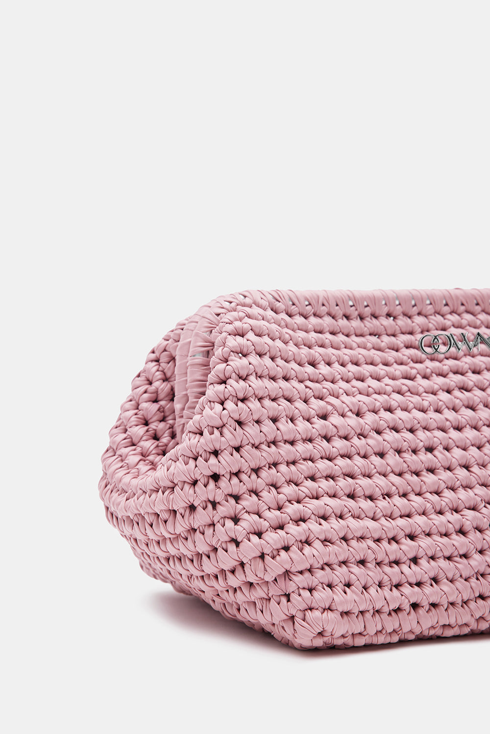 Indira Knitted Faux Leather Clutch Bag