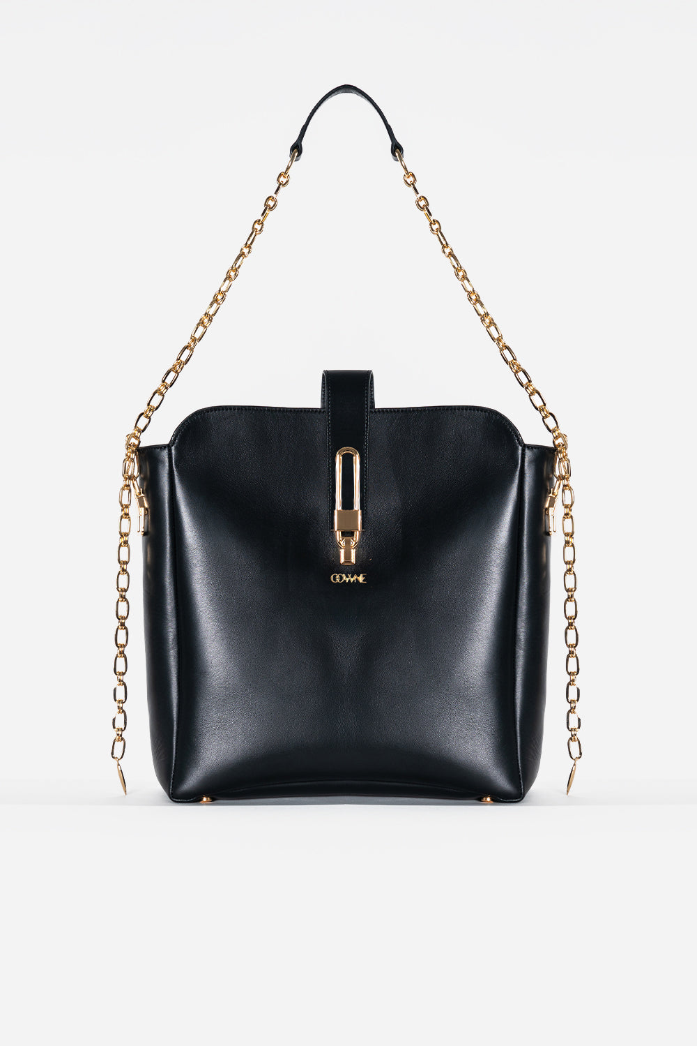 Alice Black Leather Tote Bag