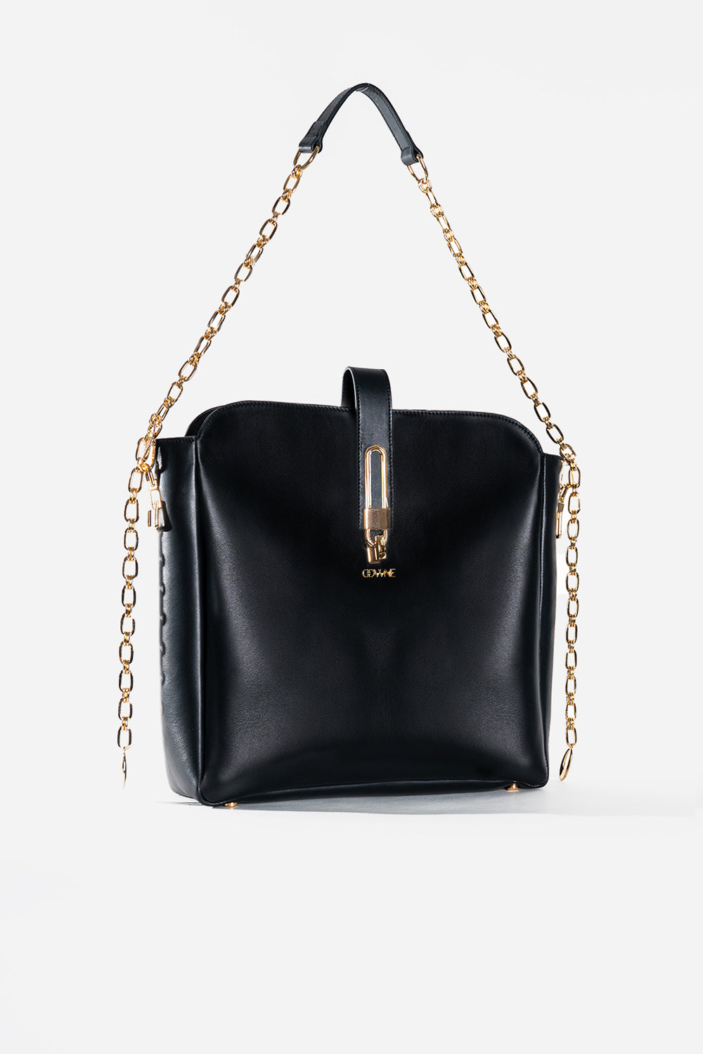 Alice Black Leather Tote Bag