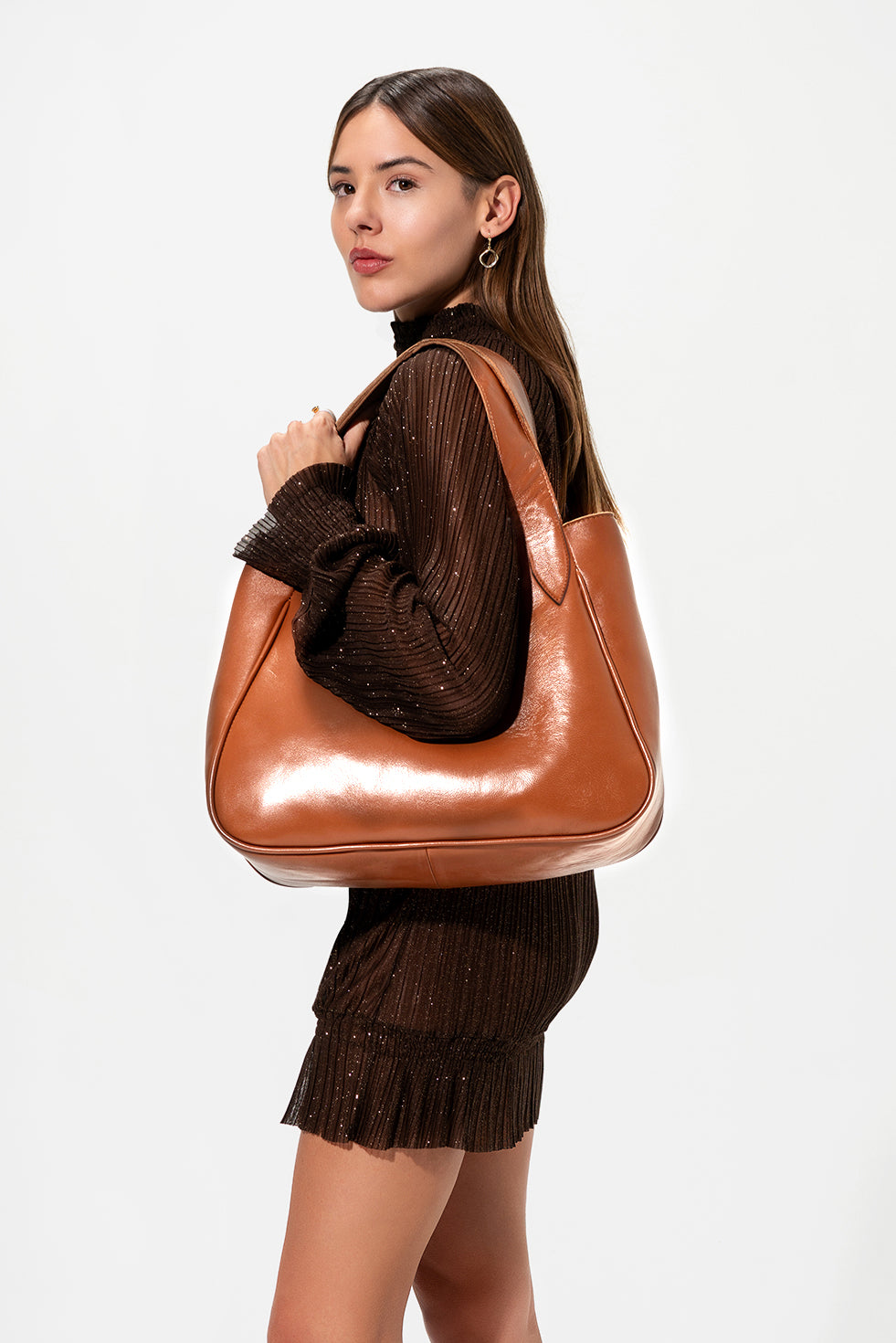 Axelle Brown Leather Tote Bag