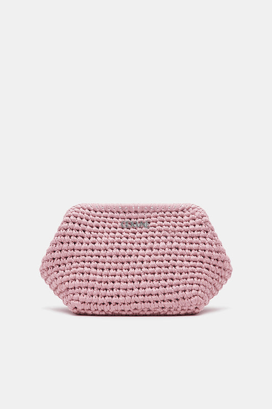 Indira Knitted Faux Leather Clutch Bag