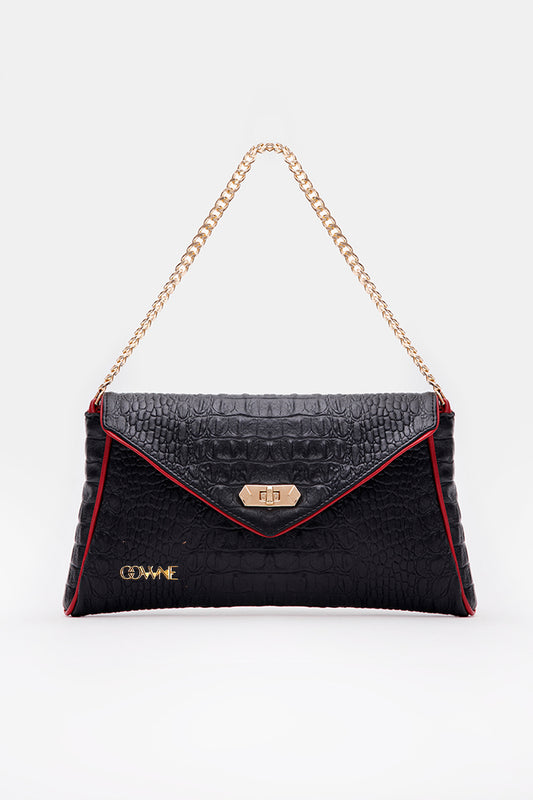 Taylor Black Leather Shoulder Bag
