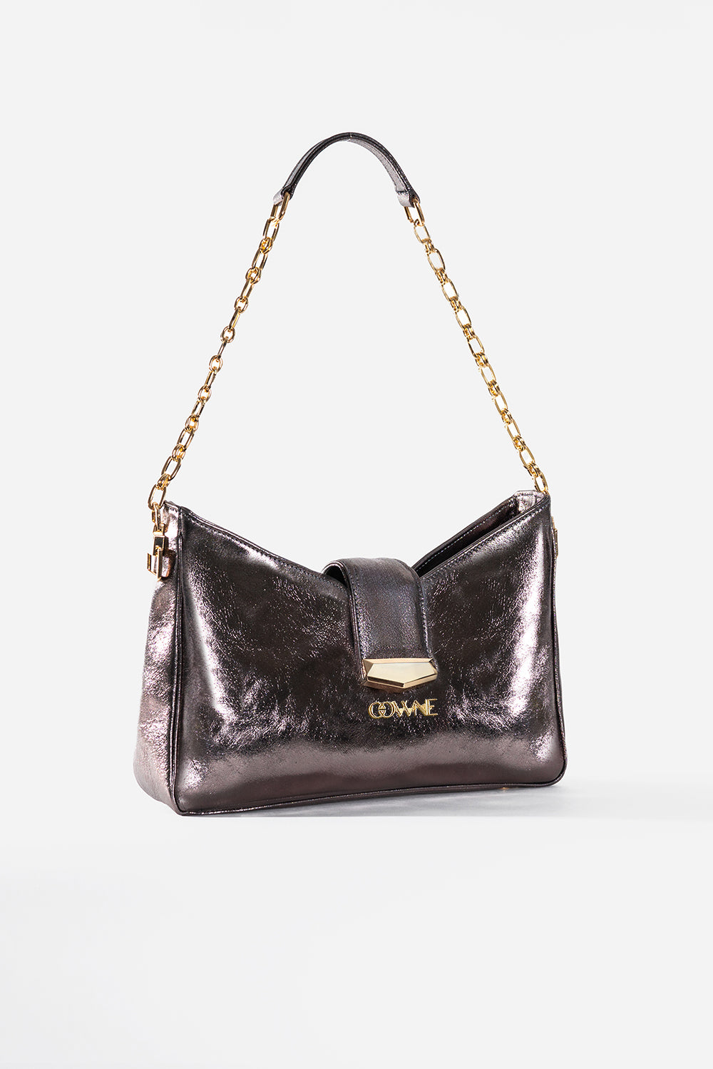 Stella Metallic Leather Shoulder Bag