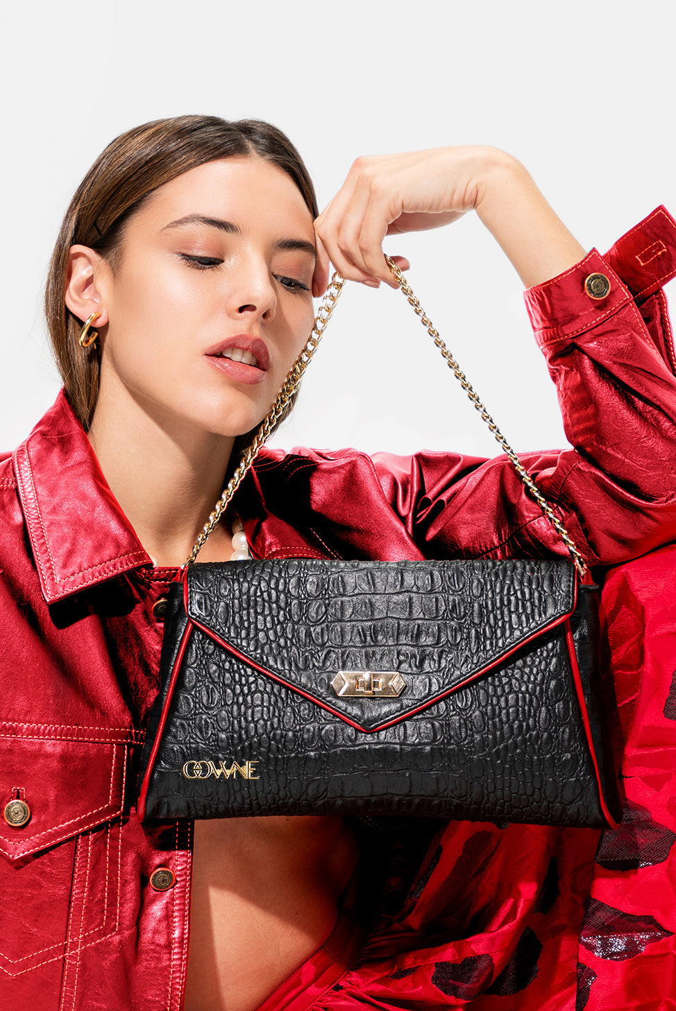 Taylor Black Leather Shoulder Bag
